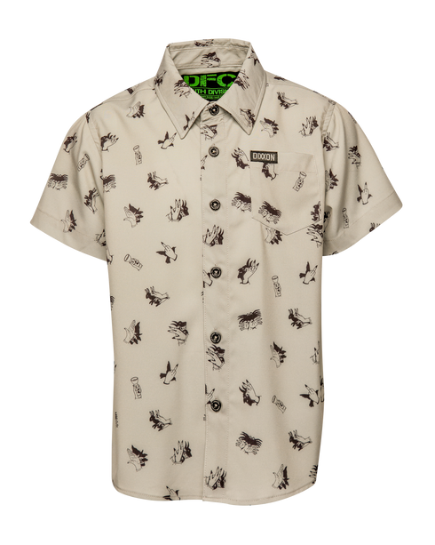 UNHINGED PARTY SHIRT SHORT SLEEVE BUTTON UP - YOUTH