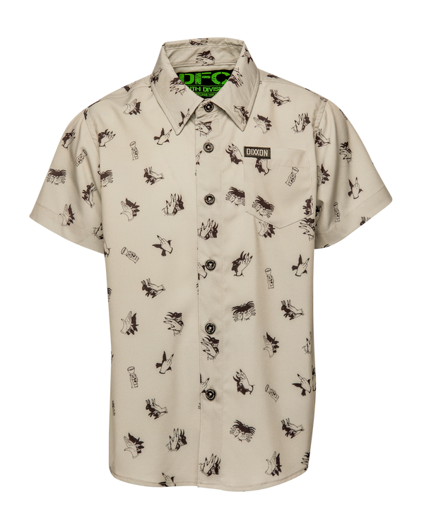 UNHINGED PARTY SHIRT SHORT SLEEVE BUTTON UP - YOUTH