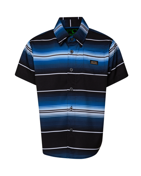 LOW LOW BLUE PARTY SHIRT SHORT SLEEVE BUTTON UP - YOUTH
