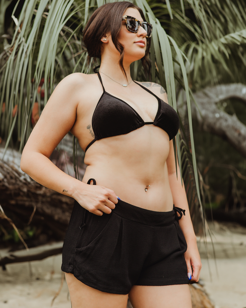 WOMENS LOUNGE SHORTS - BLACK