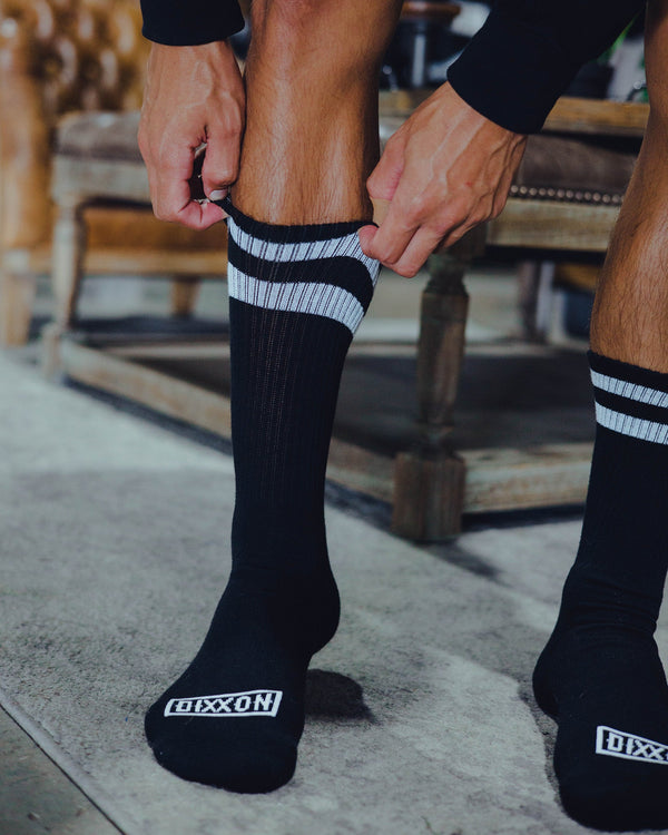 6PK PREMIUM CREW SOCKS BLACK