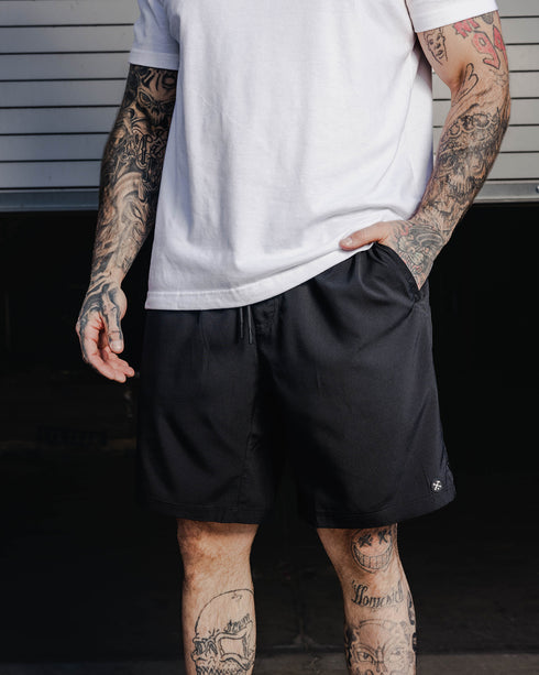 9" GYM SHORTS BLACK - MENS