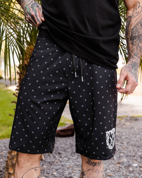POLKACIDE BOARDSHORT - BLACK/GRAY
