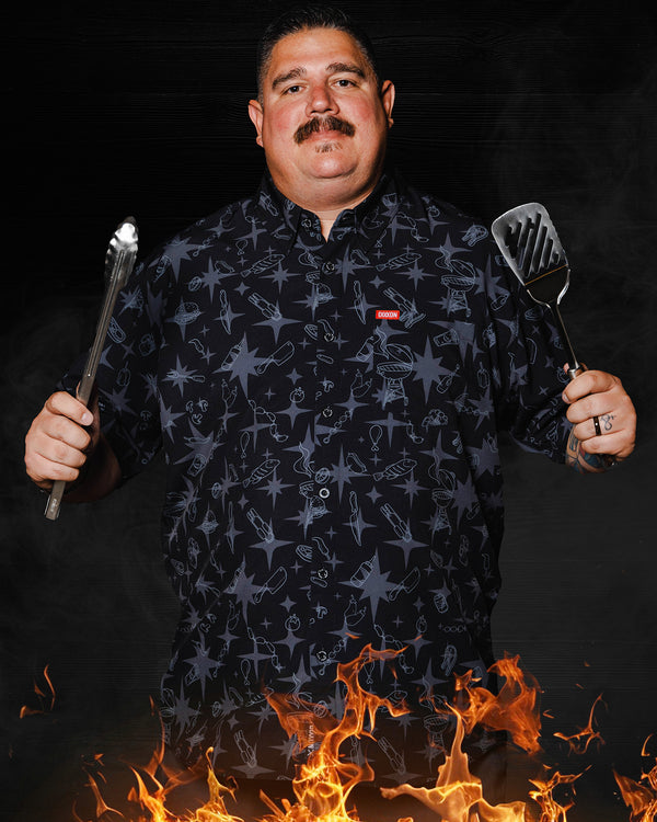 THE PIT BOSS PARTY SHIRT SHORT SLEEVE BUTTON UP - MENS