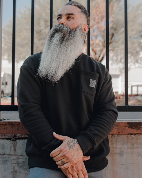 POCKET CREWNECK BLACK - MENS
