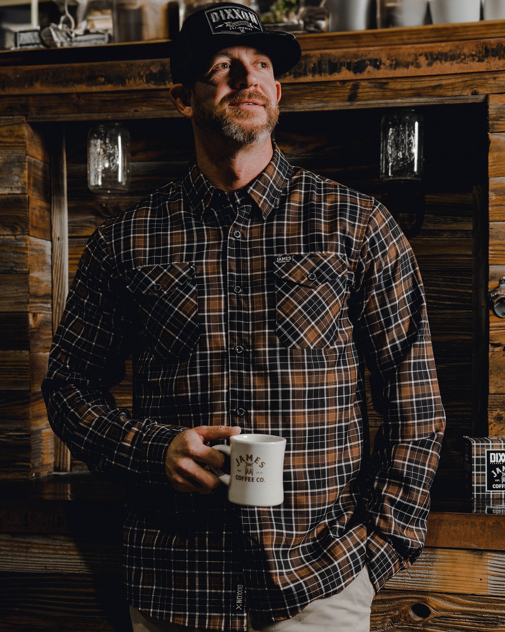 JAMES COFFEE FLANNEL MENS