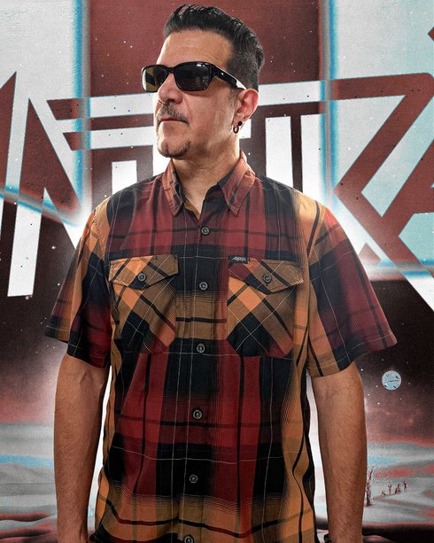 ANTHRAX: PERSISTENCE OF TIME BAMBOO SHORT SLEEVE BUTTON UP - MENS