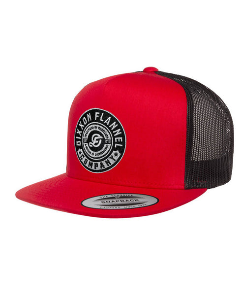 TRADITION BADGE TRUCKER HAT - RED/BLACK