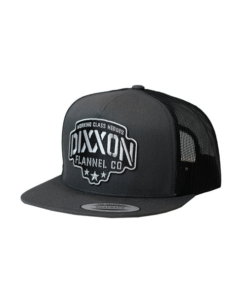 STENCIL LOGO TRUCKER HAT - CHARCOAL/BLACK