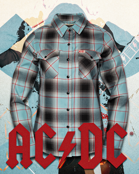 ACDC DIRTY DEEDS DONE DIRT CHEAP FLANNEL - WOMENS