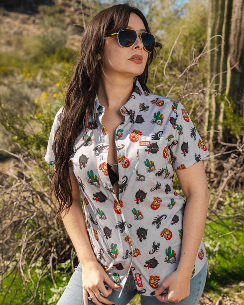 THE 1912 PARTY SHIRT SHORT SLEEVE BUTTON UP  - WOMENS