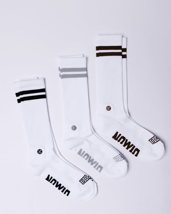 3PK WHITE PREMIUM CREW SOCKS