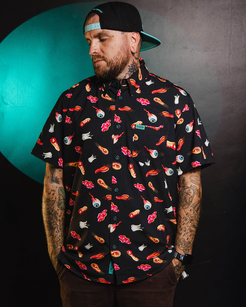 BETTER LOVERS PARTY SHIRT SHORT SLEEVE BUTTON UP - MENS