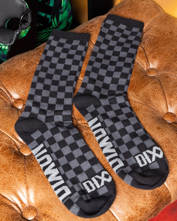 CHECKERED BLACK & GRAY CREW SOCKS