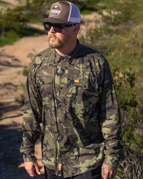 OUTDOORSMAN PERFORMANCE LONG SLEEVE BUTTON UP - CAMO