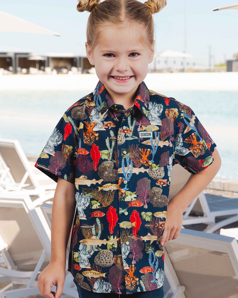 THE REEF PARTY SHIRT SHORT SLEEVE BUTTON UP - YOUTH