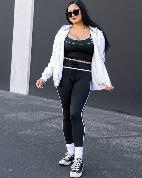 WOMENS WEEKENDER LEGGINGS - BLACK/WHITE