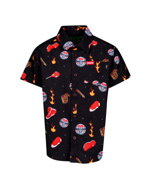 DARKSIDE OF THE GRILL SHORT SLEEVE BUTTON UP - YOUTH