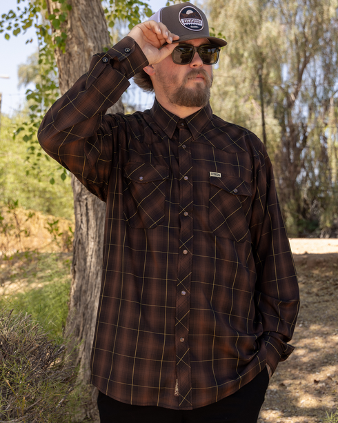 LARIAT BAMBOO LONG SLEEVE BUTTON UP - MENS
