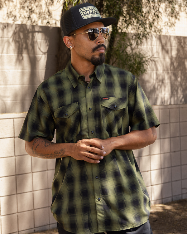 LONE WOLF HERITAGE BAMBOO SHORT SLEEVE BUTTON UP - MENS