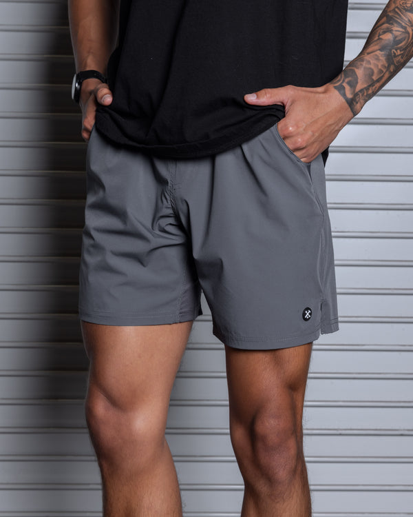 7" GYM SHORTS CHARCOAL - MENS