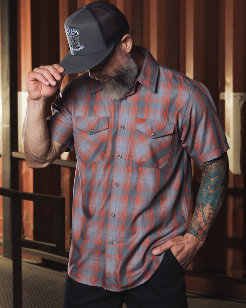 AFTER BURNER BAMBOO SHORT SLEEVE BUTTON UP - MENS
