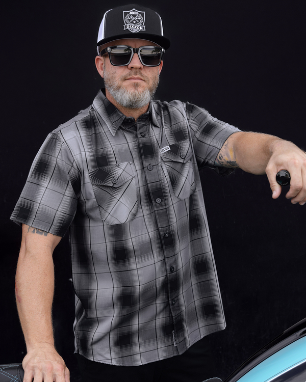 ASPHALT BAMBOO SHORT SLEEVE BUTTON UP - MENS