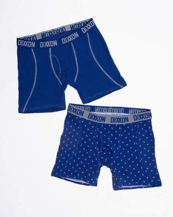 AVERY COTTON STRETCH 2PK BOXER BRIEFS - GREY & NAVY