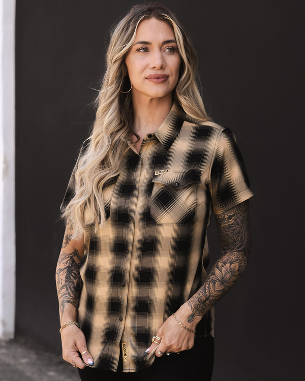 BARRIO HERITAGE BAMBOO SHORT SLEEVE BUTTON UP - WOMENS