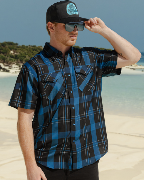 BLACK SEA BAMBOO SHORT SLEEVE BUTTON UP - MENS