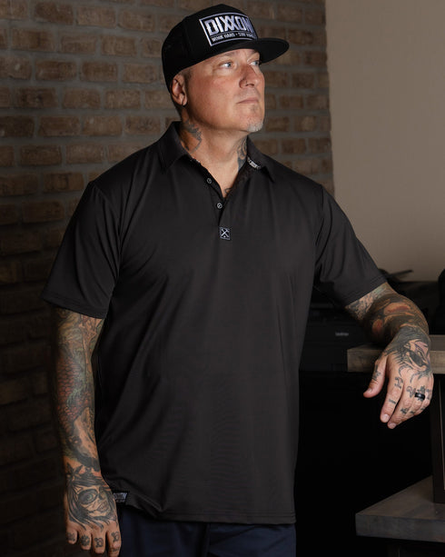 SOLID PARTY POLO BLACK - MENS