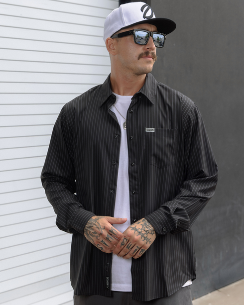 CABLE PARTY SHIRT LONG SLEEVE BUTTON UP  - MENS