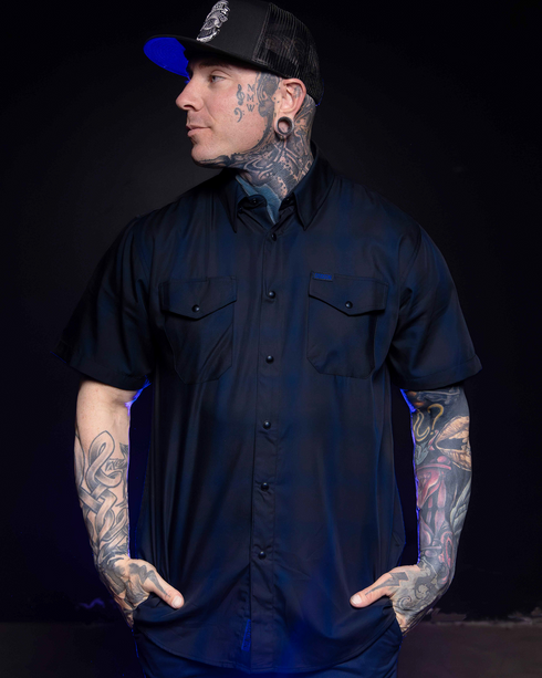 DEEP SEA BAMBOO SHORT SLEEVE BUTTON UP - MENS