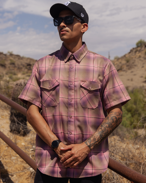 DESERT ROSE SHORT SLEEVE FLANNEL - MENS
