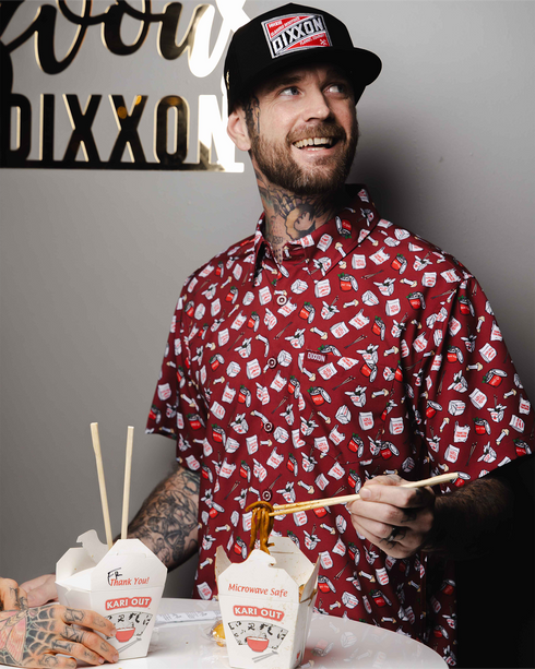 EATING OUT PARTY SHIRT SHORT SLEEVE BUTTON UP  - MENS