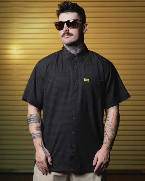 WEST END PARTY SHIRT - BLACK/GOLD - MENS