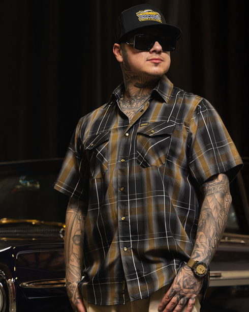 GYPSY GOLD BAMBOO SHORT SLEEVE BUTTON UP - MENS