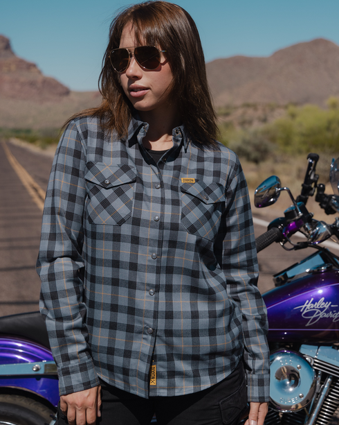 HIGHWAY RIBBONS FLANNEL - THIS LAND SERIES - WOMENS