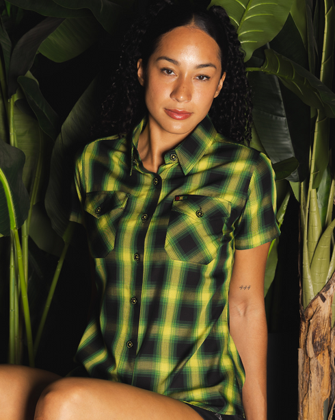 HOPE ROAD BAMBOO SHORT SLEEVE BUTTON UP - WOMENS
