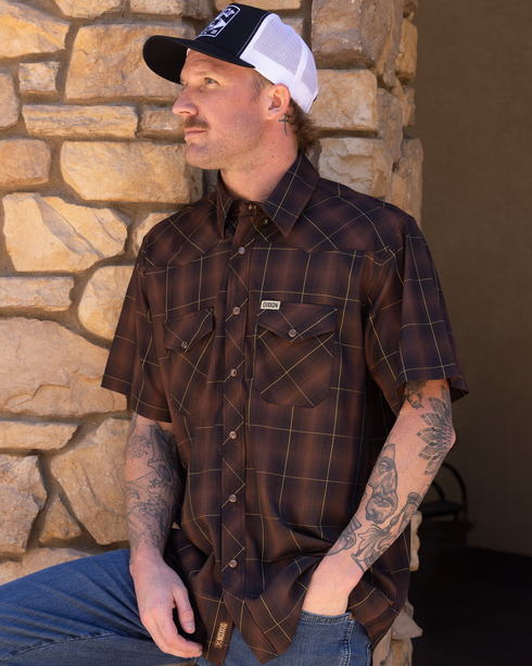 LARIAT BAMBOO SHORT SLEEVE BUTTON UP - MENS