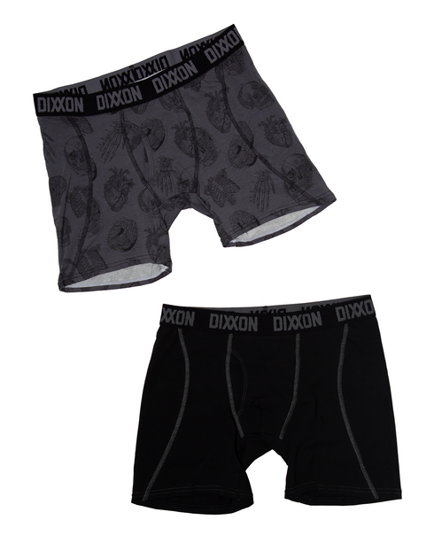 LOVE KILLS COTTON STRETCH 2PK BOXER BRIEFS - BLACK