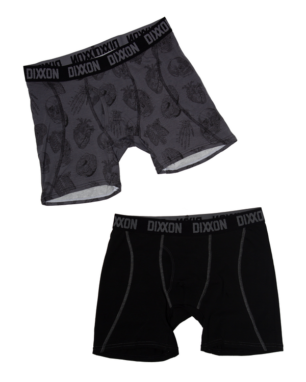 LOVE KILLS COTTON STRETCH 2PK BOXER BRIEFS - BLACK