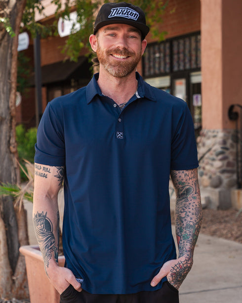 SOLID PARTY POLO NAVY - MENS