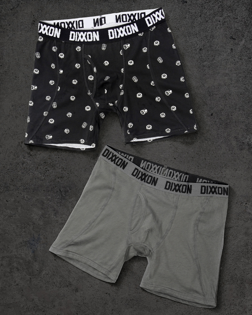 NUTS COTTON STRETCH 2PK BOXER BRIEFS - NUTS & GRAY