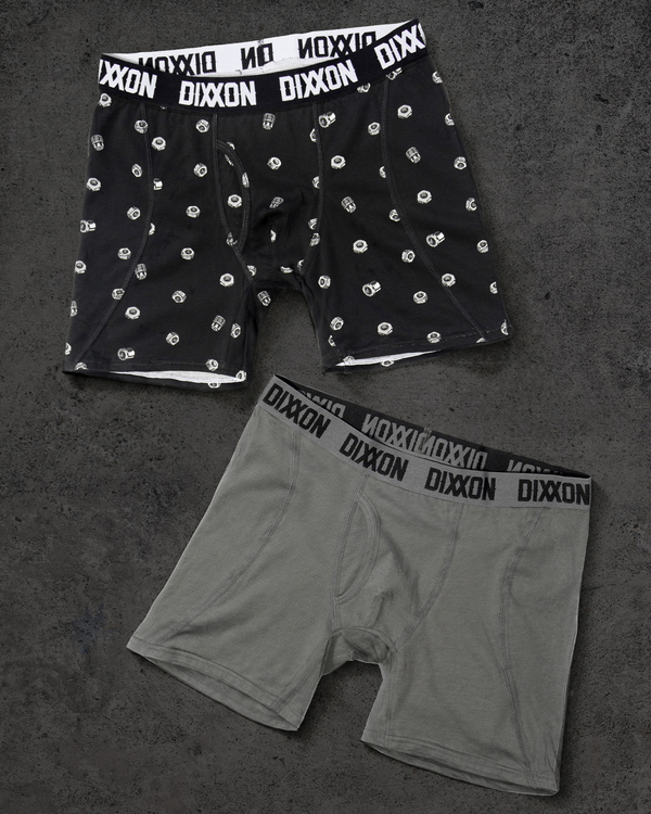 NUTS COTTON STRETCH 2PK BOXER BRIEFS - NUTS & GRAY