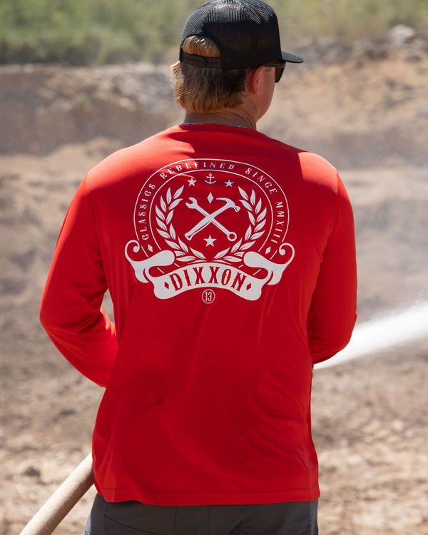 REDEFINED UV LONG SLEEVE T-SHIRT RED - MENS