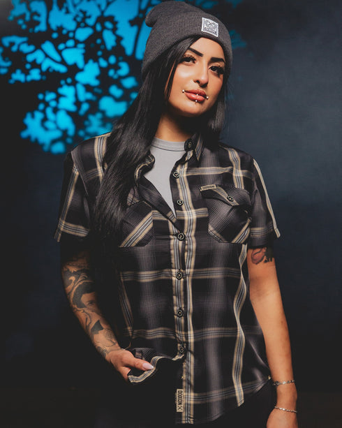 SKINWALKER BAMBOO SHORT SLEEVE BUTTON UP - WOMEN