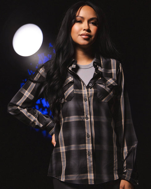 SKINWALKER BAMBOO LONG SLEEVE BUTTON UP - WOMEN