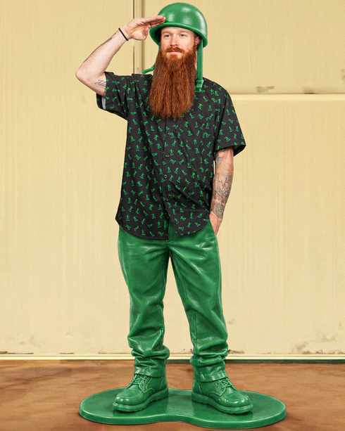 THE TROOP PARTY SHIRT SHORT SLEEVE BUTTON UP - MENS