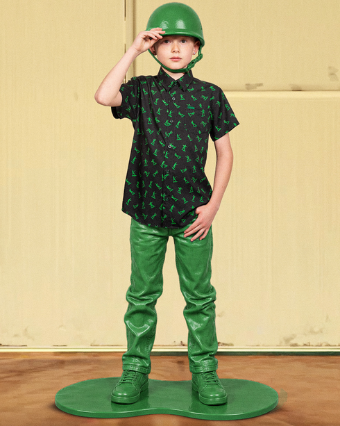 THE TROOP PARTY SHIRT SHORT SLEEVE BUTTON UP - YOUTH